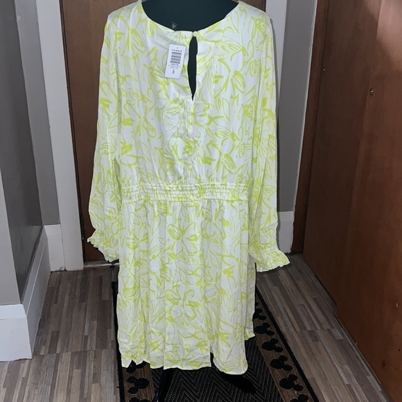 TORRID lime green and cream Mini Wash Gauze Wide Waist Skater Dress - Picture 6 of 6